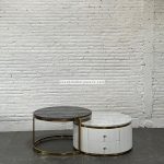 Nesting Coffee Table - Meja Marmer Kombinasi Tempered Glass YMJ-MJMR 05