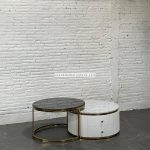 Nesting Coffee Table - Meja Marmer Kombinasi Tempered Glass YMJ-MJMR 05 - Image 2