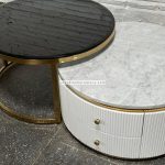 Nesting Coffee Table - Meja Marmer Kombinasi Tempered Glass YMJ-MJMR 05 - Image 3