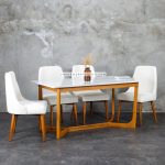 Set Meja Makan Top Marmer Minimalis Jati Jepara YMJ-SKM 121