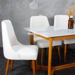 Set Meja Makan Top Marmer Minimalis Jati Jepara YMJ-SKM 121 - Image 3