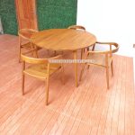 Meja Makan Bundar Minimalis Jati Jepara Set YMJ-SKM 127