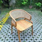 Furniture Kursi Cafe Minimalis Kayu Jati Kombinasi Rotan YMJ KC 30