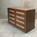 Modern Buffet Laci Minimalis Kayu Jati Kombinasi Rotan YMJ-BFT 92 - Image 4