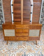 Modern Buffet Laci Minimalis Kayu Jati Kombinasi Rotan YMJ-BFT 93 - Image 2