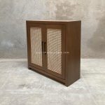 Modern Buffet Minimalis Kayu Jati Kombinasi Rotan YMJ-BFT 91