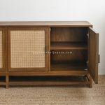 Modern Buffet Laci Minimalis Kayu Jati Kombinasi Rotan YMJ-BFT 94 - Image 3