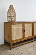 Modern Buffet Laci Minimalis Kayu Jati Kombinasi Rotan YMJ-BFT 94 - Image 4