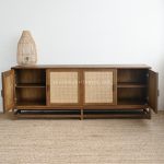 Modern Buffet Laci Minimalis Kayu Jati Kombinasi Rotan YMJ-BFT 94 - Image 2