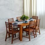 Set Meja Makan Minimalis 6 Kursi Kayu Jati  YMJ-SKM 139