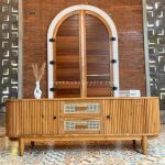 Model Bufet TV Terbaru Kombinasi Kayu x Rotan YMJ-BFTV 124