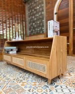 Model Bufet TV Terbaru Kombinasi Kayu x Rotan YMJ-BFTV 125 - Image 3