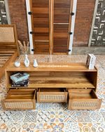 Model Bufet TV Terbaru Kombinasi Kayu x Rotan YMJ-BFTV 125 - Image 2