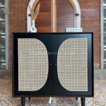 Modern Buffet Minimalis Kayu Jati Kombinasi Rotan YMJ-BFT 97