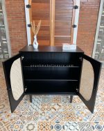 Modern Buffet Minimalis Kayu Jati Kombinasi Rotan YMJ-BFT 97 - Image 2
