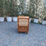 Nakas Kayu Jati Model Minimalis Kombinasi Rotan YMJ-NKS 19