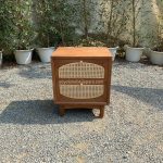 Nakas Kayu Jati Model Minimalis Kombinasi Rotan YMJ-NKS 20