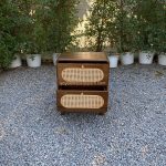 Nakas Kayu Jati Model Minimalis Kombinasi Rotan YMJ-NKS 25