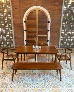 Set Meja Makan Minimalis Kursi & Bangku Kayu Jati YMJ-SKM 142