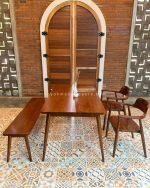 Set Meja Makan Minimalis Kursi & Bangku Kayu Jati YMJ-SKM 142 - Image 4