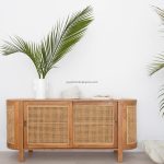 Buffet Modern Minimalis Kayu Jati Kombinasi Rotan YMJ-BFT 103