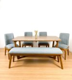 Set Meja Makan Minimalis Kursi & Bangku Kayu Jati YMJ-SKM 151 - Image 2