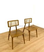 Kursi Cafe Minimalis Kayu Jati Kombinasi Rotan YMJ KC 34 - Image 2