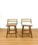 Kursi Bar Kayu Jati Kombinasi Rotan YMJ KBR 40