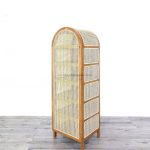 Almari Baju Lemari Pakaian Custom Kayu Jati Kombinasi Rotan YMJ-LMP 61