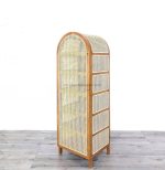 Almari Baju Lemari Pakaian Custom Kayu Jati Kombinasi Rotan YMJ-LMP 61