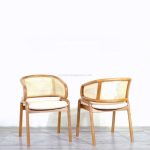 Furniture Kursi Cafe Minimalis Kayu Jati Kombinasi Rotan YMJ KC 35 - Image 2