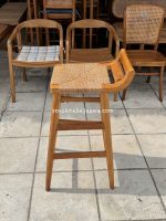 Kursi Bar Kayu Jati Kombinasi Seagrass YMJ KBR 50 - Image 2