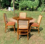 Meja Makan Bundar Minimalis Jati Jepara Set YMJ-SKM 164