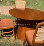 Meja Makan Bundar Minimalis Jati Jepara Set YMJ-SKM 164 - Image 2