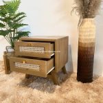 Nakas Kayu Jati Kombinasi Rotan Model Minimalis Modern YMJ-NKS 33 - Image 2