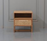 Nakas Kayu Jati Kombinasi Rotan Model Minimalis Modern YMJ-NKS 35