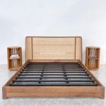 Tempat Tidur Bahan Kayu Jati Kombinasi Rotan YMJ-TTD 95