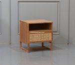 Nakas Kayu Jati Kombinasi Rotan Model Minimalis Modern YMJ-NKS 35 - Image 2