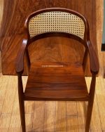 Kursi Cafe Minimalis Kayu Jati Kombinasi Rotan YMJ KC 39 - Image 4