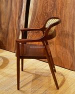 Kursi Cafe Minimalis Kayu Jati Kombinasi Rotan YMJ KC 39 - Image 2