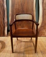 Kursi Cafe Minimalis Kayu Jati Kombinasi Rotan YMJ KC 39 - Image 3