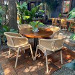 Set Kursi Meja Makan Bundar Kombinasi Rotan YMJ-SKM 166