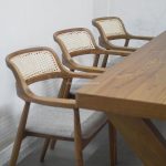 Set Meja Makan Minimalis 6 Kursi Kayu Jati Kombinasi Rotan YMJ-SKM 165 - Image 3