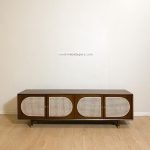 Bufet Meja TV Kayu Jati Kombinasi Rotan Model Minimalis YMJ-BFTV 143