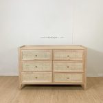 Buffet Modern Minimalis Kayu Jati Kombinasi Rotan YMJ-BFT 120