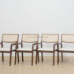 Furniture Kursi Cafe Minimalis Kayu Jati Kombinasi Rotan YMJ KC 44