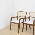 Kursi Cafe Minimalis Kayu Jati Kombinasi Rotan YMJ KC 44 - Image 3