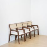 Kursi Cafe Minimalis Kayu Jati Kombinasi Rotan YMJ KC 44 - Image 2