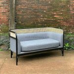 Kursi Sofa Kayu Jati Kombinasi Rotan 2 Seater Retro Style JJM-SFO 23