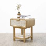 Nakas Kayu Jati Kombinasi Rotan Model Minimalis Modern YMJ-NKS 39